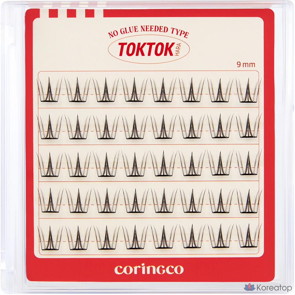 Накладные ресницы Corinco TokTok Hara без клея, цвет Cherry Cock, 1 шт.