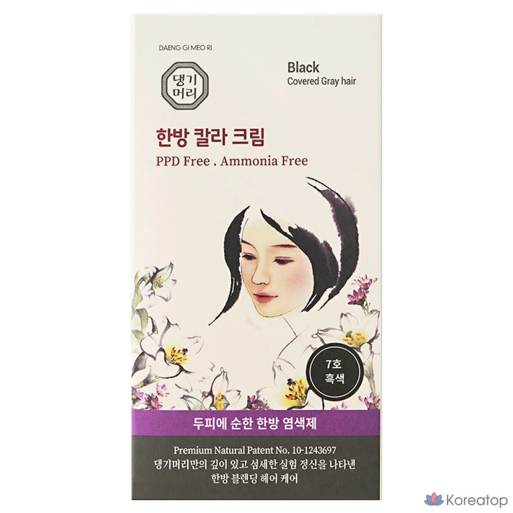 Краска для волос Danggi Meori Oriental, № 7, черная, 1 шт.