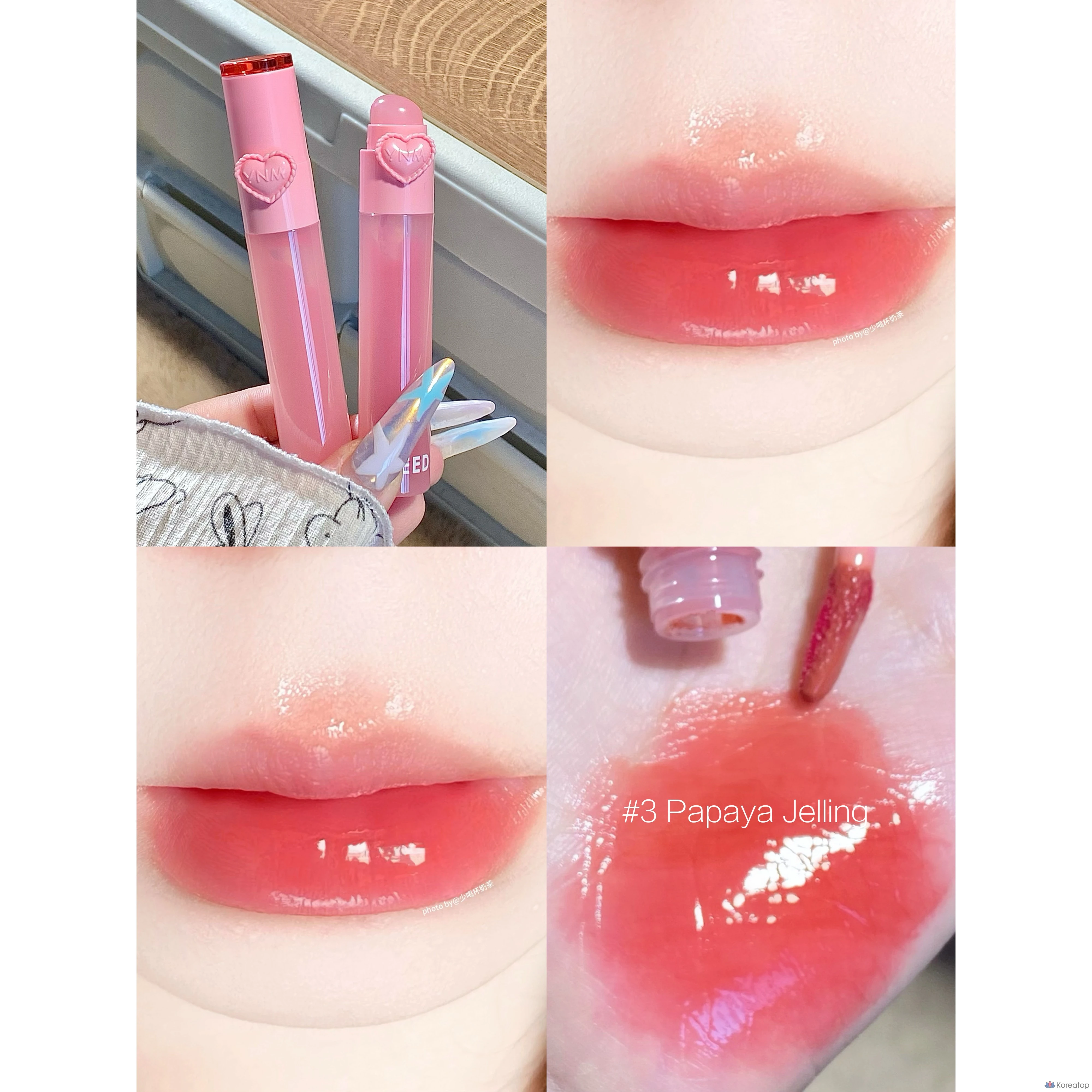 YNM Heart Gelling Tint (со встроенной силиконовой кисточкой), 03 Papaya Gelling, 2,6 г, 1 шт., фото 4