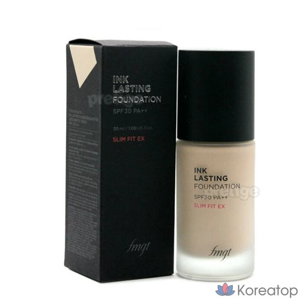 Тональный крем The Face Shop Ink Lasting Foundation Slim Fit EX, 30 мл, 1 шт., № N203, оттенок «Натуральный бежевый».