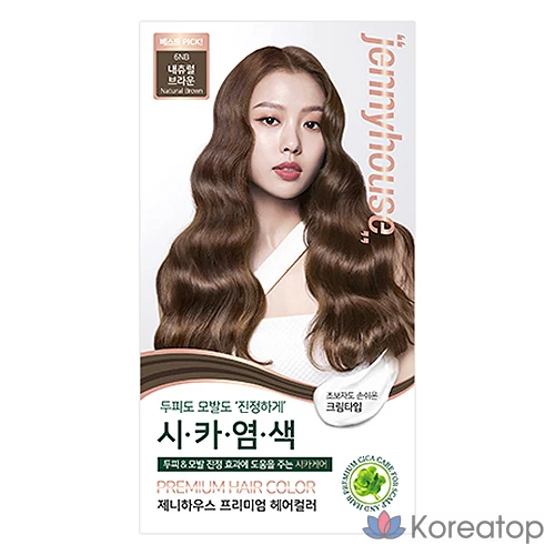 Краска для волос JennyHouse Cosmetics, натуральный коричневый 6NB, 1 шт.