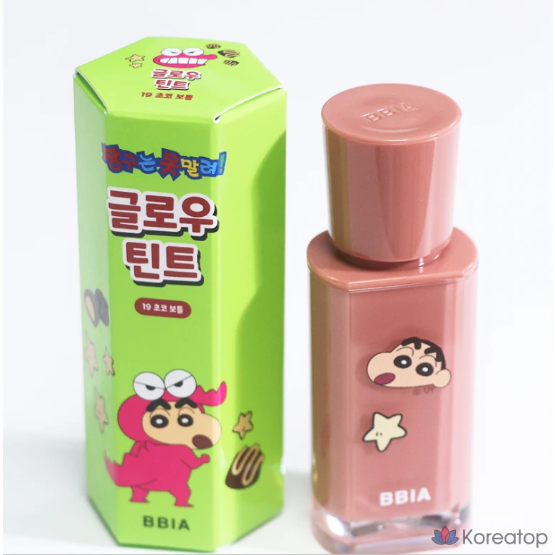 BBIA Glow Tint, 6 цветов, мерцающий акварельный оттенок, прозрачная сияющая помада, шоколадный флакон (издание Crayon Shin-chan), 1 шт., фото 2