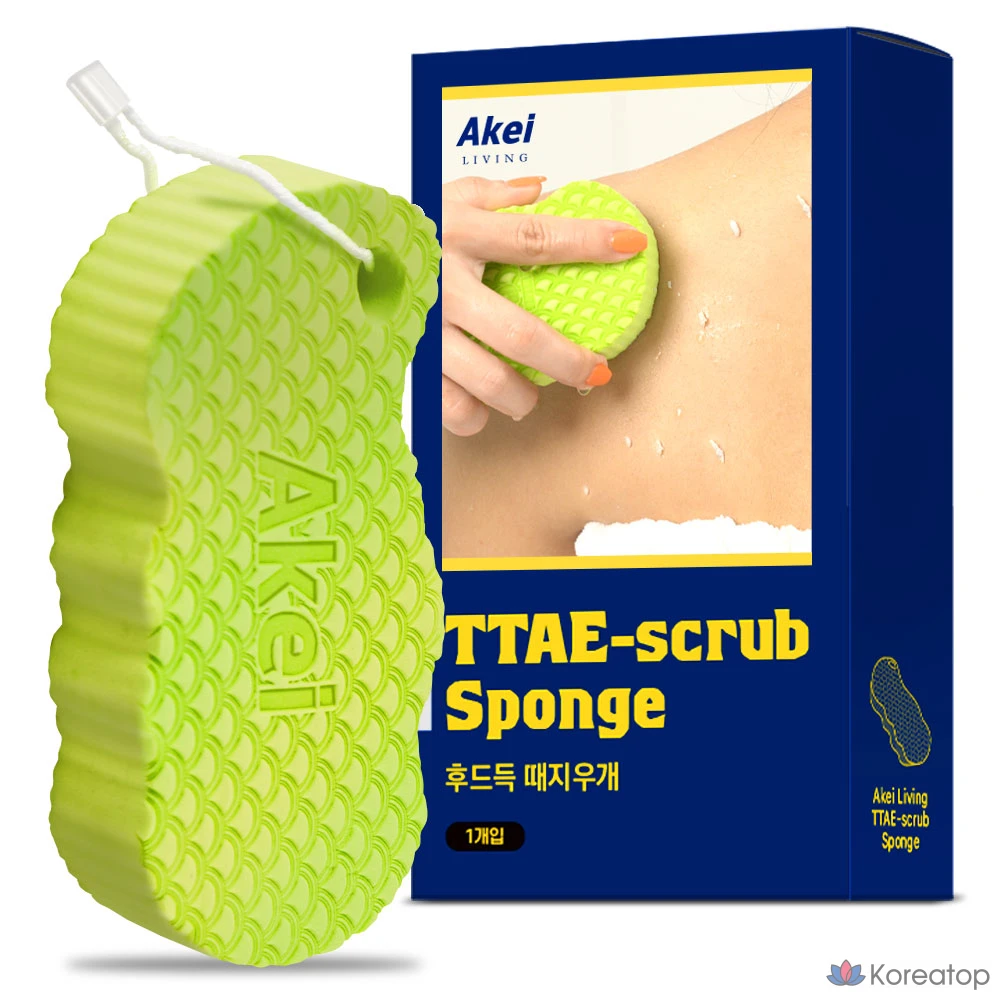 Губка-ластик с капюшоном Akei Derma+ Living, 1 упаковка, 1 шт.