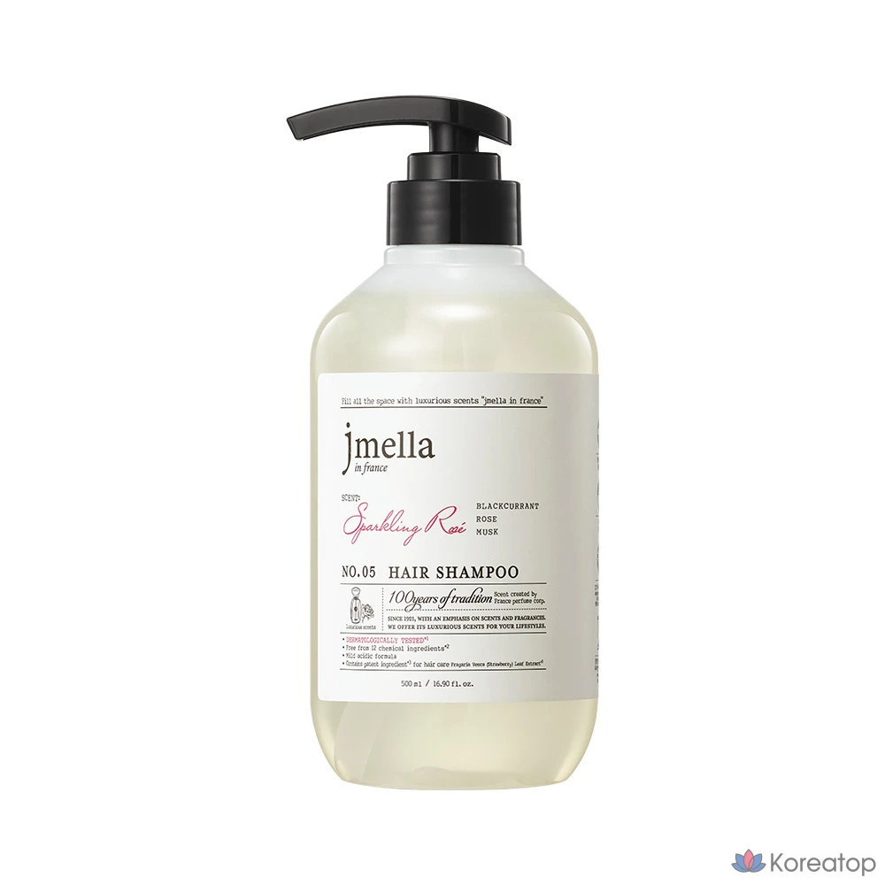Шампунь для волос Jmella «Искрящаяся роза» с фруктово-розовым ароматом, 1 шт., 500 мл.