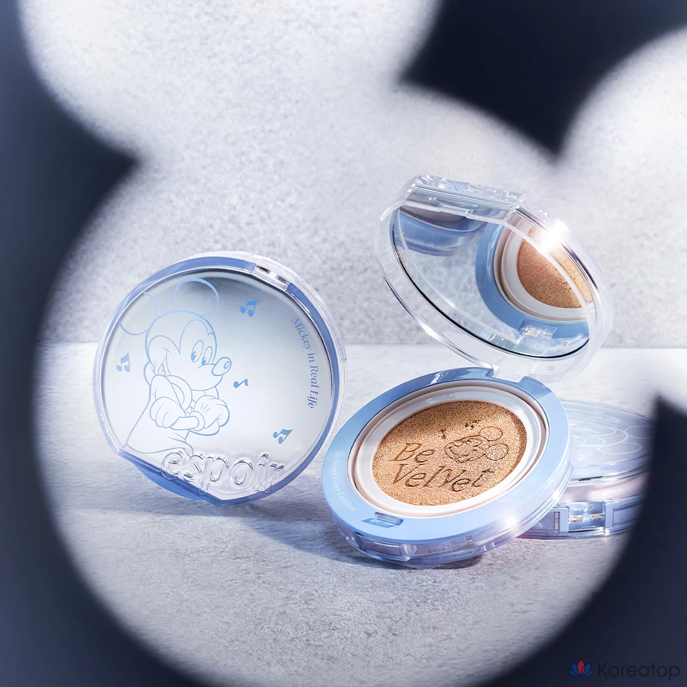 Тональный крем-кушон Espoir Disney Edition Velvet Cover Cushion SPF42 PA++ (13 г) + набор сменных блоков 13 г, № 21, цвет слоновой кости, 1 шт.