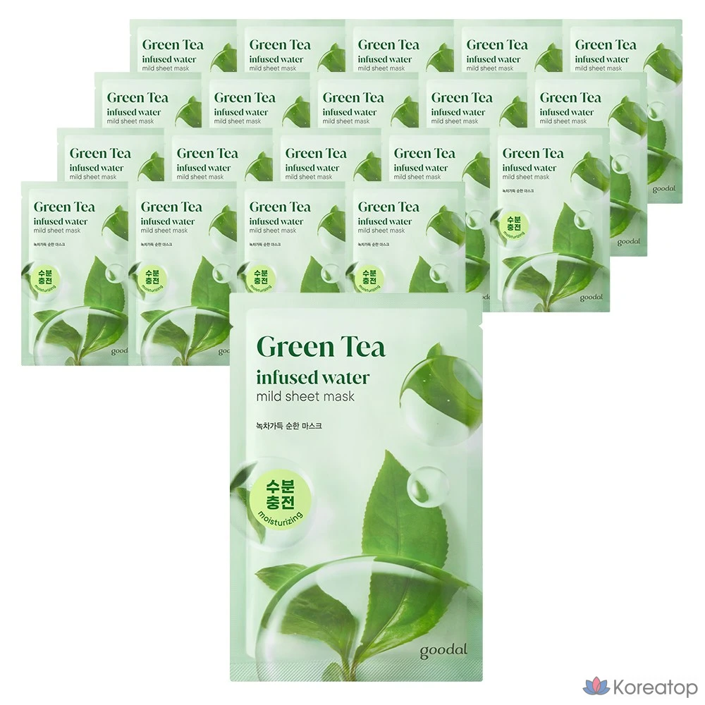 Увлажняющая маска Goodal с зеленым чаем, 1 упаковка, 20 листов.