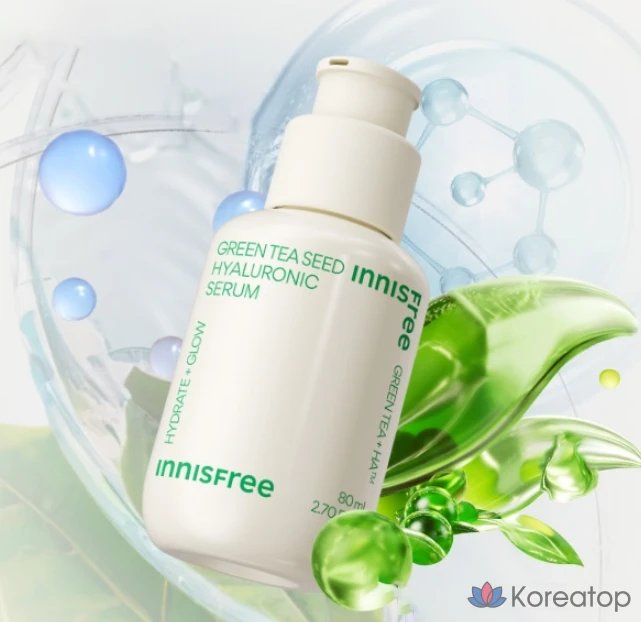 Набор сыворотки Innisfree Green Tea Seed Hyaluronic Acid Serum, 80 мл + 10 мл, 1 шт.