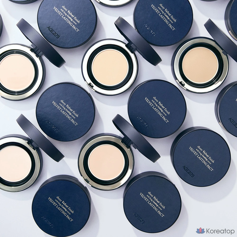 Тональная основа Age 20's Velvet Lasting Pact (14 г + набор сменных блоков 14 г), оттенок 21C светло-бежевый, 1 шт., фото 7