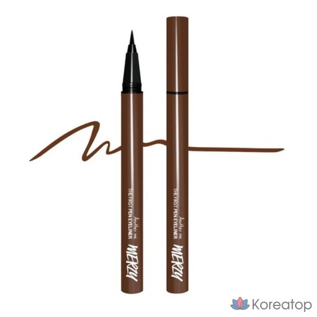 Подводка для глаз MERZY the First Pen Eyeliner, 0,5 г, цвет «Кофейный булочка», 1 шт.