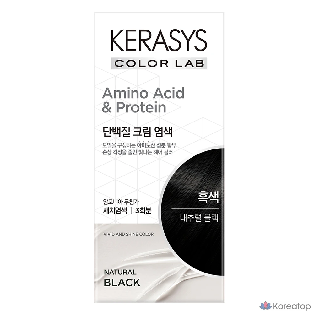 Протеиновый кремовый краситель KeraSys Color Lab, 120 г, натуральный черный, 1 шт.