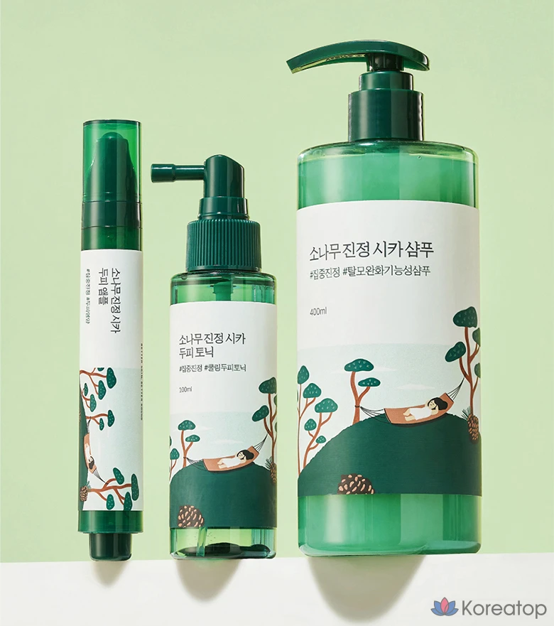 Ампула Round Lab Pine Calming Cica для успокаивающего ухода за кожей головы, 15 мл, 1 шт.