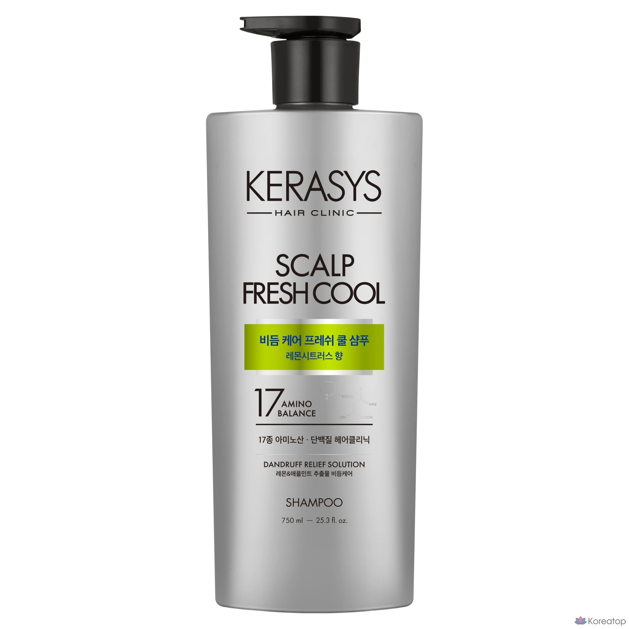 Шампунь KeraSys для ухода за кожей головы от перхоти, освежающий, охлаждающий, с протеином, аромат лимона и цитрусовых, 750 мл, 1 шт.