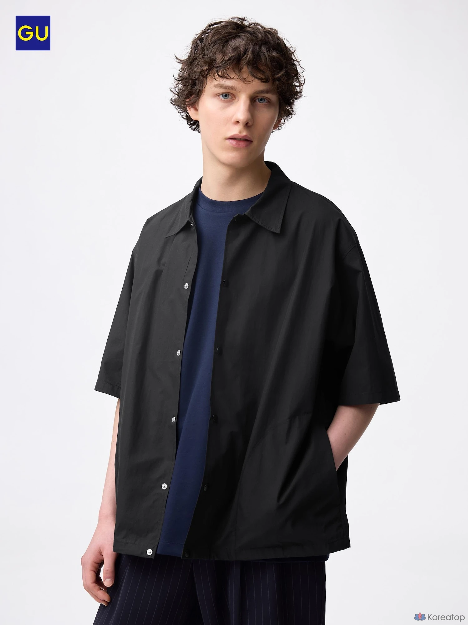 Рубашка Uniqlo Dry Coach Shirt с коротким рукавом