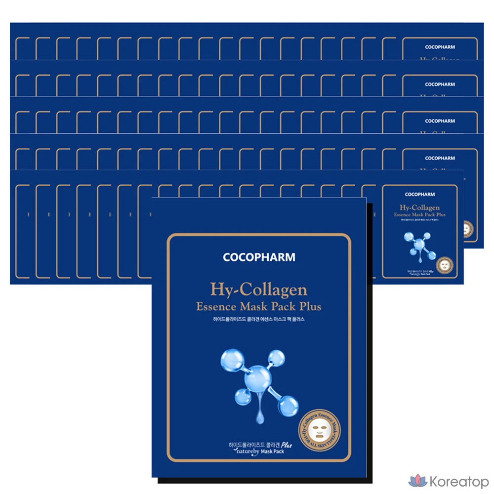 COCOPHARM Natureby Hydrolyzed Collagen Essence Mask Pack Plus, 1 упаковка, 100 штук