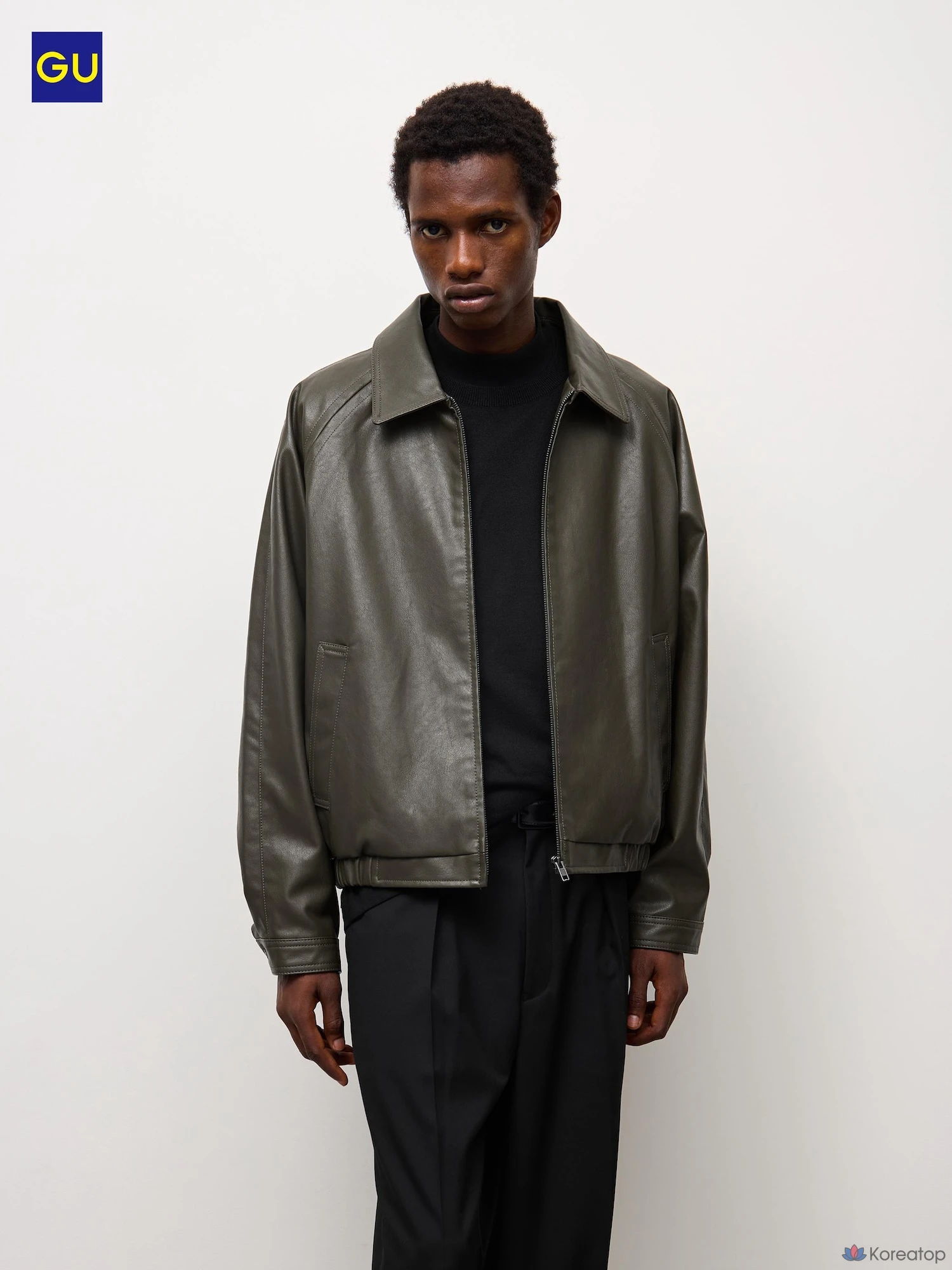 Куртка на молнии Uniqlo Faux Leather Zip-Up Jacket
