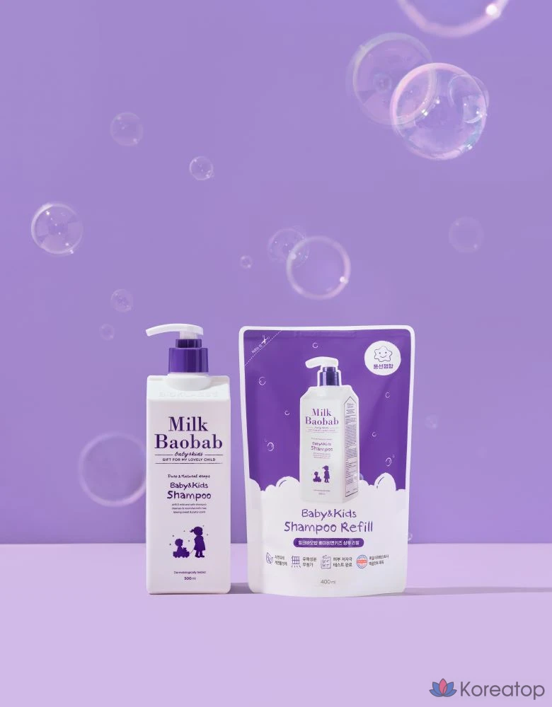 Сменный блок детского шампуня Milk Baobab с ароматом жевательной резинки, 400 мл, 1 шт.