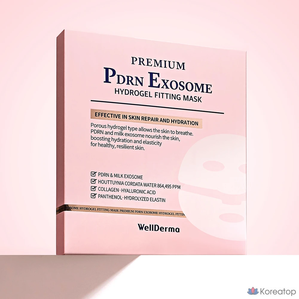 Гидрогелевые маски WellDerma Premium PDRN Exosome, 4 шт., фото 3