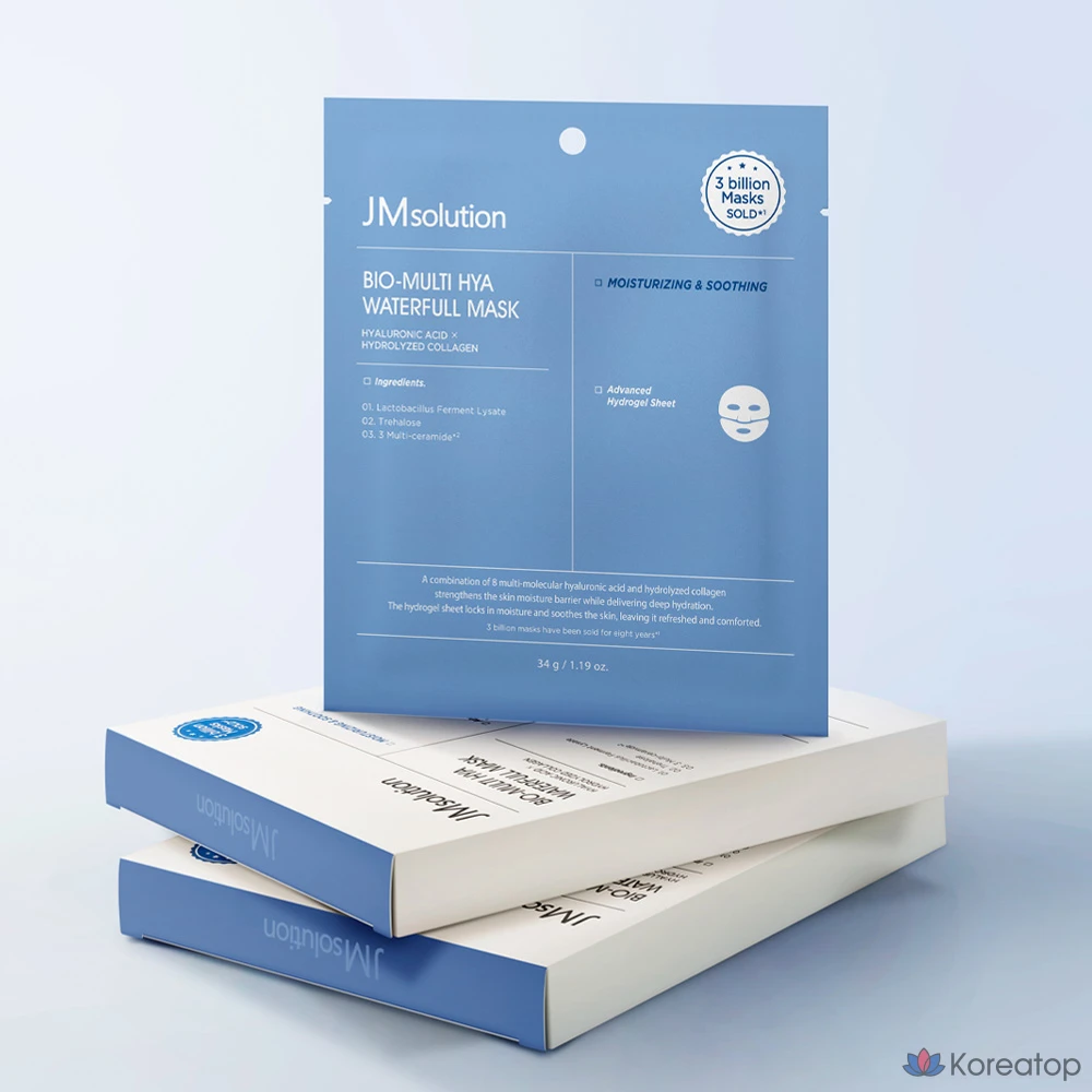 JM Solution Bio Multi Hia Waterful Hydrogel Mask 4 Sheets, 5 шт., 4 упаковки, фото 3