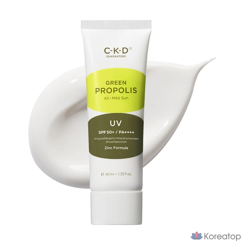 Солнцезащитный крем CKD Green Propolis All Mild Sunscreen SPF50+ PA++++, 1 шт., 40 мл