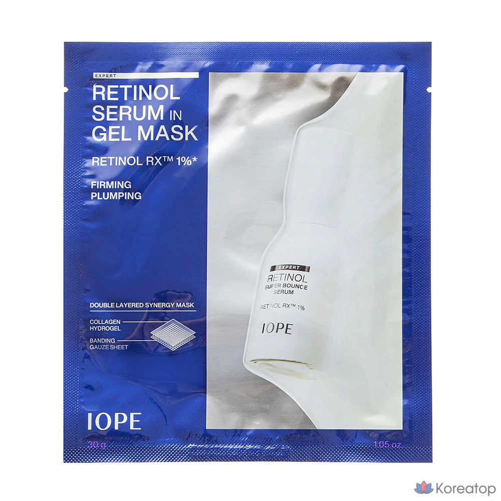 Ретиноловая сыворотка в гелевой маске IOPE, 1 упаковка, 1 шт.