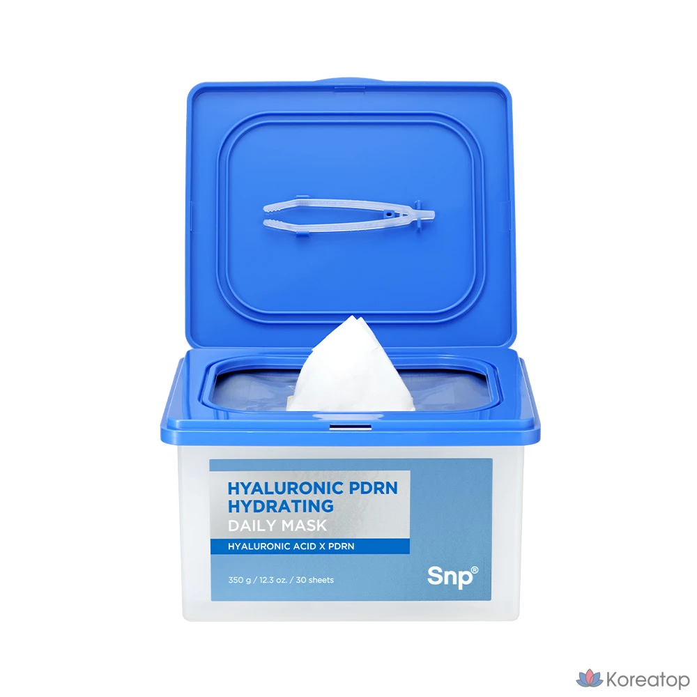 Ежедневная увлажняющая маска для лица SNP с гиалуроновой кислотой и PDRN, 5 шт., упаковка 30 штук., фото 2