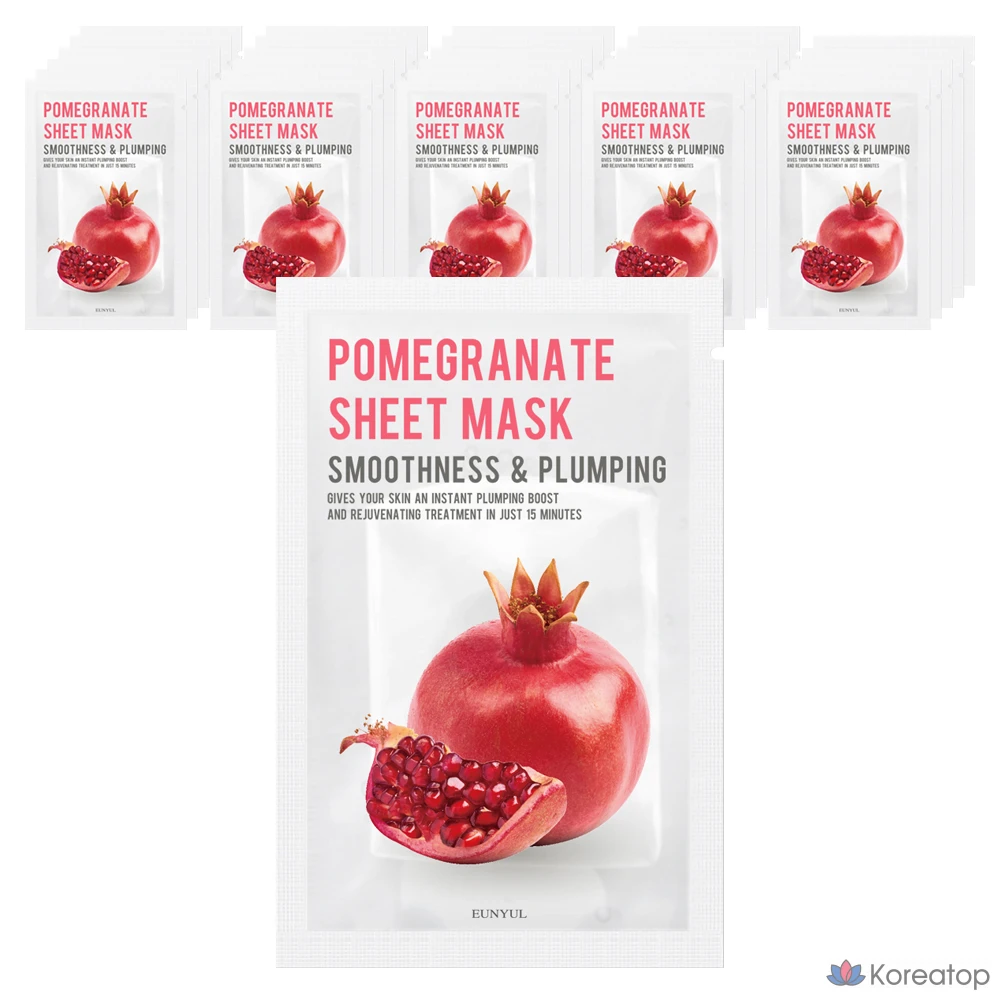 Набор масок для лица Eunyul Purity с гранатом, 30 штук, 1 упаковка.