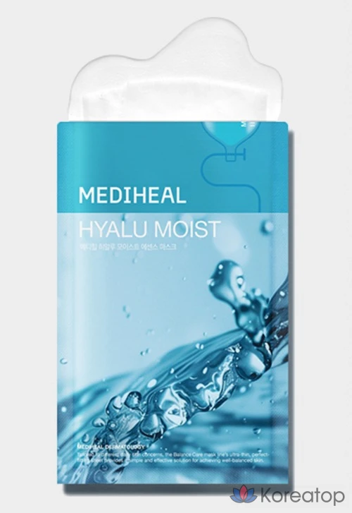 Тканевая маска для лица MEDIHEAL Hyalu Moist Essence Mask, 20 мл, 90 шт., фото 3