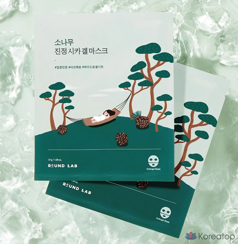Успокаивающая гелевая маска Round Lab Pine с экстрактом центеллы азиатской, 31 г, 1 упаковка, 15 шт., фото 2
