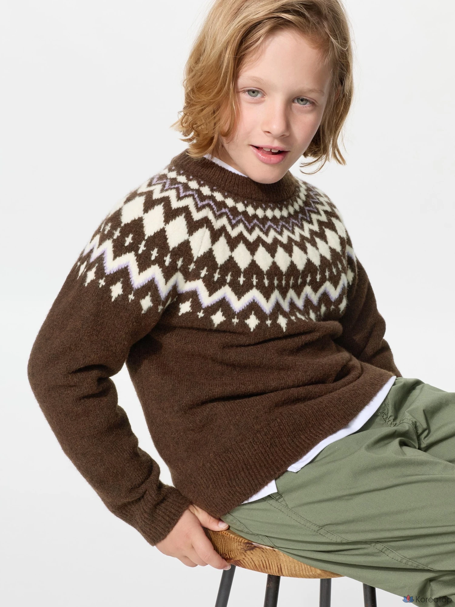 Свитер детский Uniqlo Souffle Yarn Sweater Fair Isle