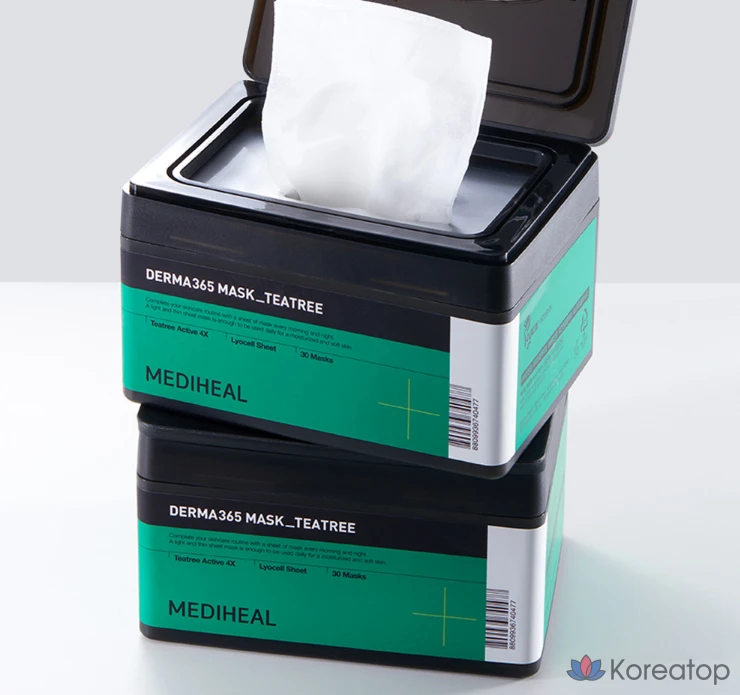 Маска для лица Mediheal Derma365 с маслом чайного дерева, 30 штук, 1 упаковка.