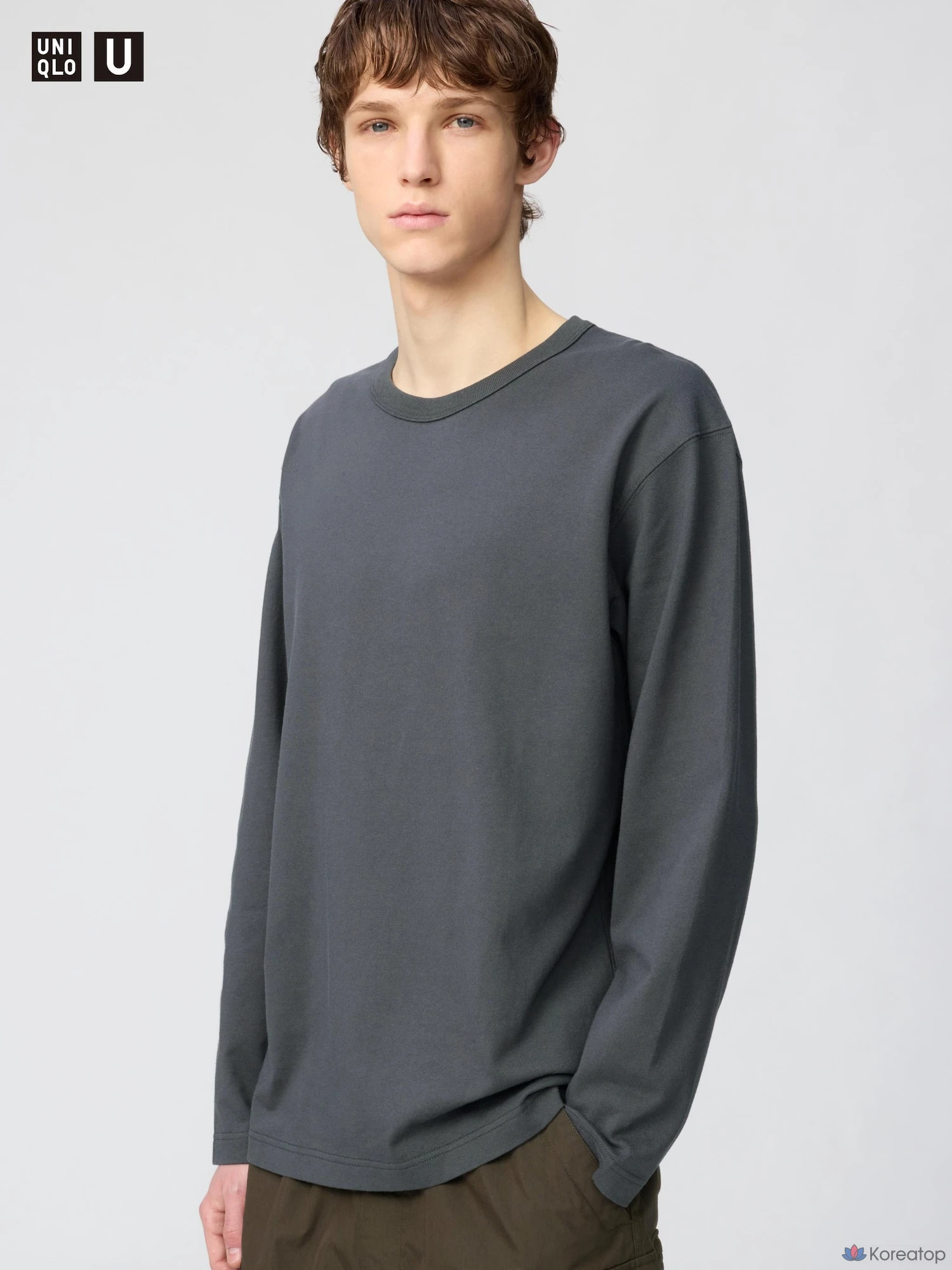 Футболка Uniqlo Wash Cotton Crew Neck T Long Sleeve