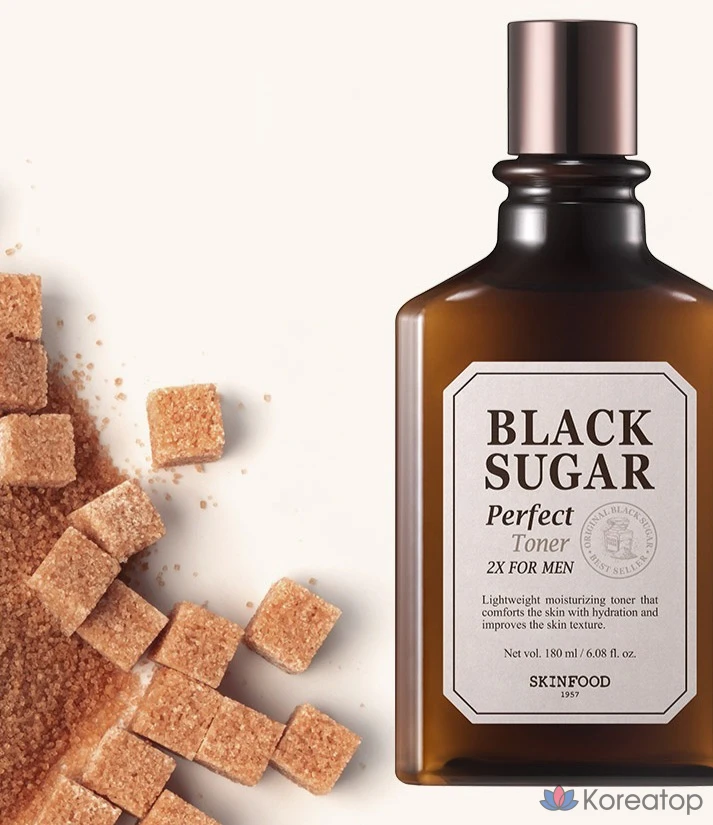 Skinfood Black Sugar 2X For Men Perfect Toner, 180 мл, 1 шт.