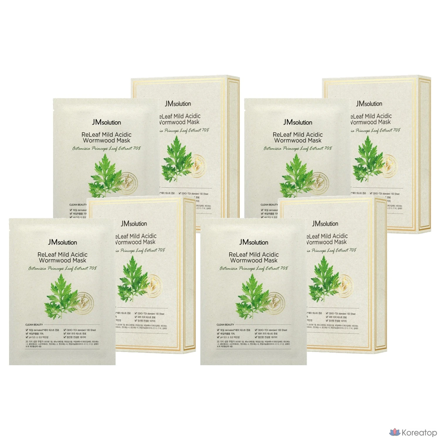 Маска для лица JM Solution Relief с умеренно кислой средой и экстрактом полыни, упаковка из 10 штук, упаковка из 4 штук.