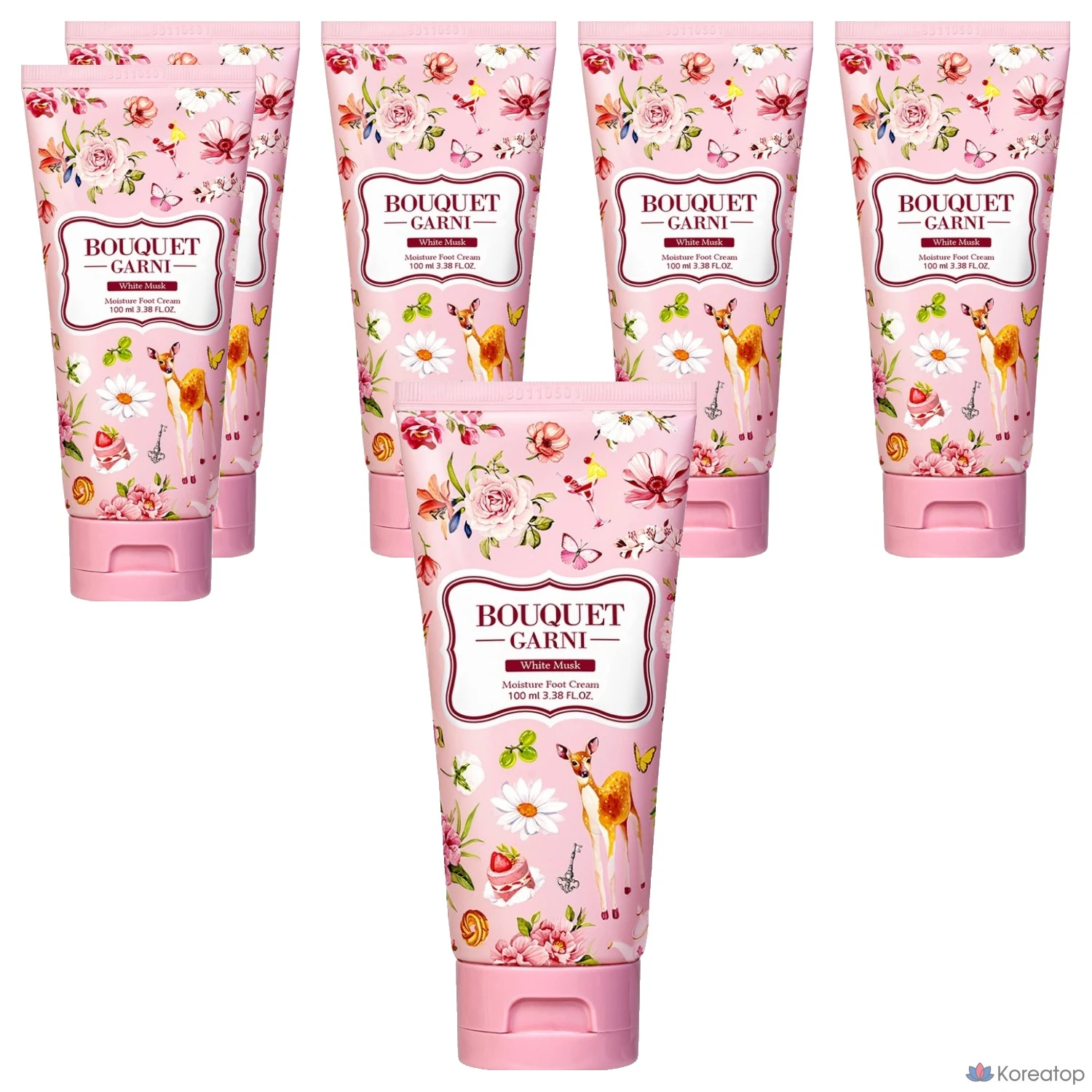 Увлажняющий отшелушивающий крем для ног Bouquet Garni «Белый мускус», 1 упаковка, 6 флаконов, 100 мл