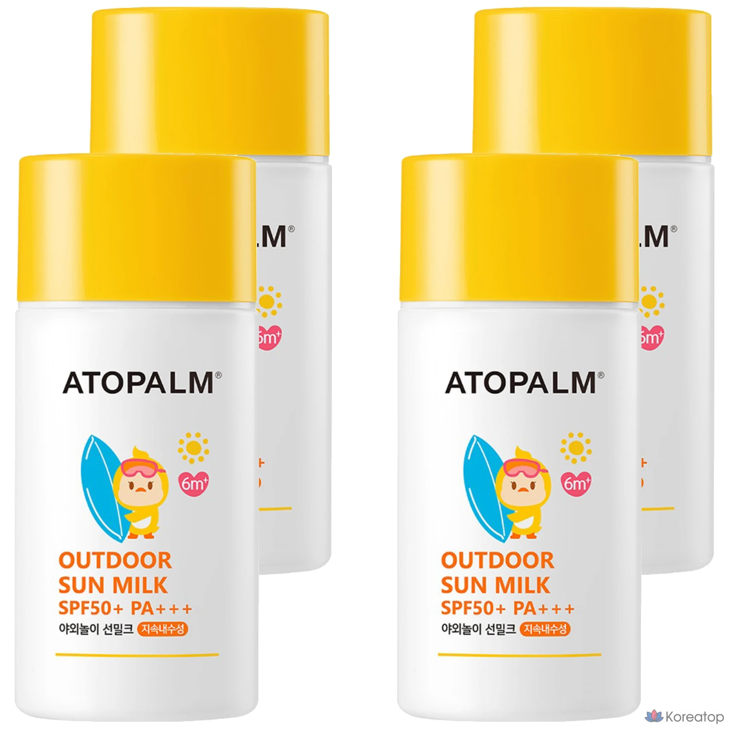 Солнцезащитный крем Atopalm Outdoor Play Waterproof Sun Milk SPF50+ PA+++, 55 г, 4 шт.