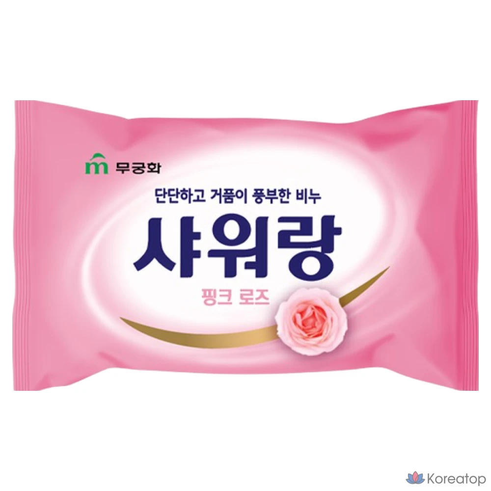 Мыло для душа Mukunghwa Firm and Rich Foaming Soap Shower (Розовая роза, белый цветочный узор), 130 г, 1 шт.