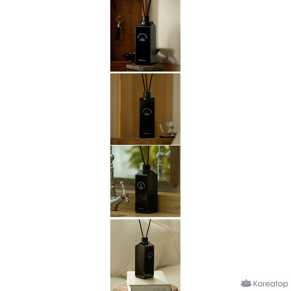 Набор Milk Baobab Signature: диффузор, 2 флакона по 500 мл, аромат «Черная вишня», «Цветочный магазин», 1 шт.