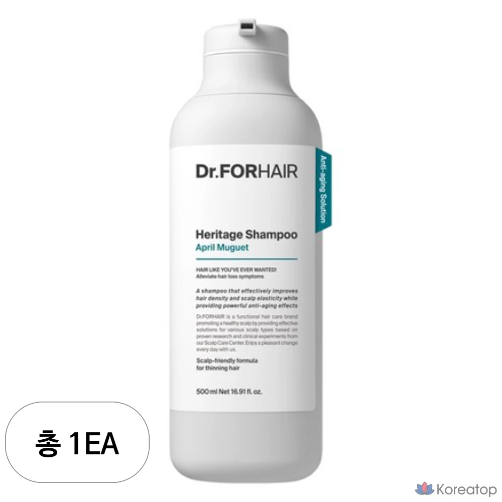 Шампунь Dr. For Hair Scalp Anti-Aging Heritage с ароматом апрельского ландыша, 500 мл, 1 шт.