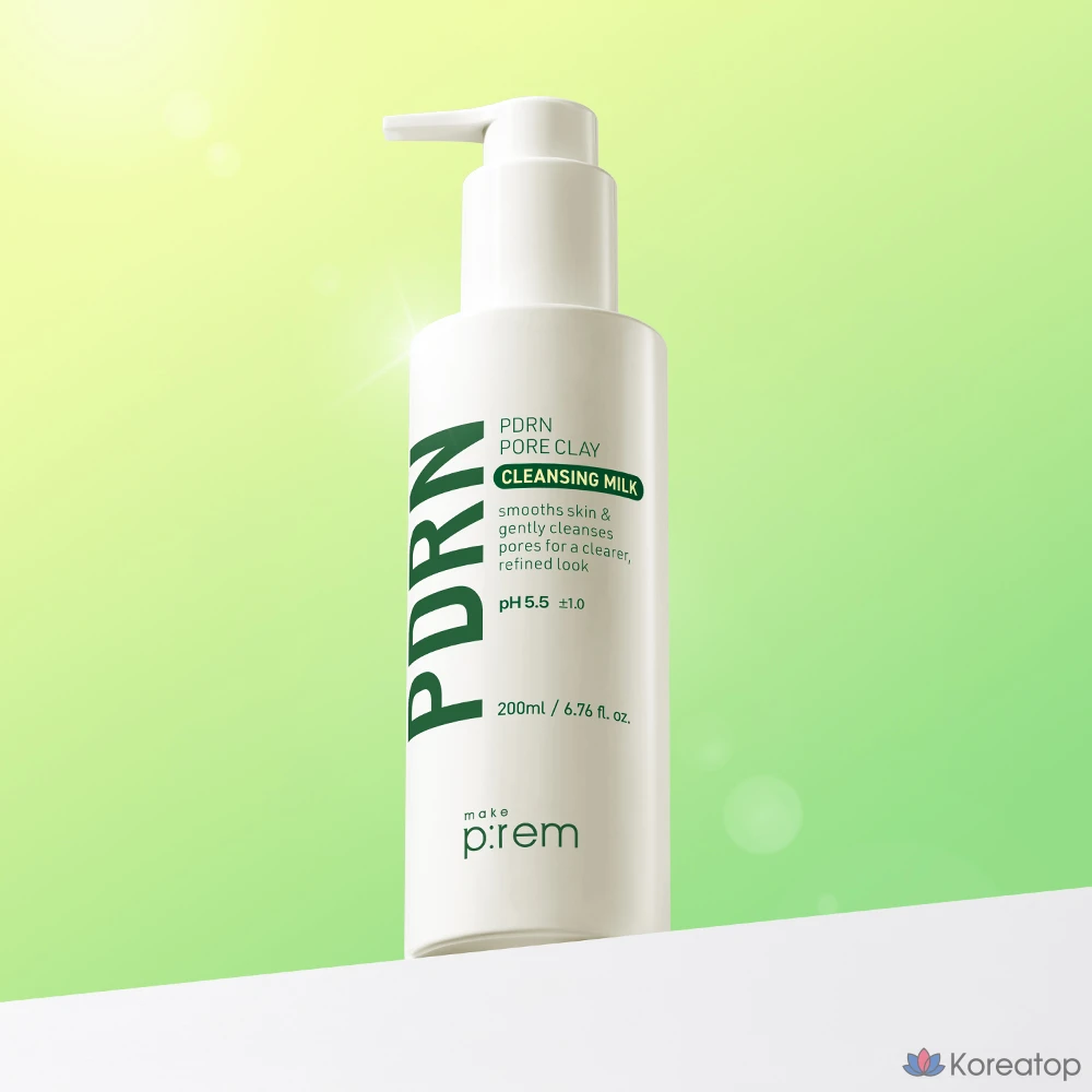 Очищающее молочко для пор MAKE P:REM PDRN с глиной, 200 мл, 200 г, 1 шт.