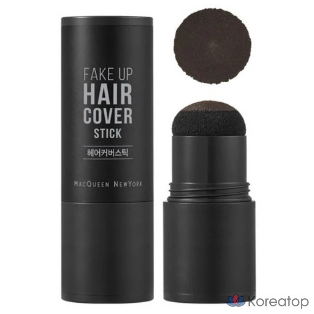 Накладные пряди для волос Mqny New York Fake Up Hair Cover Stick, 2,5 г, натуральный черный цвет, 1 шт.