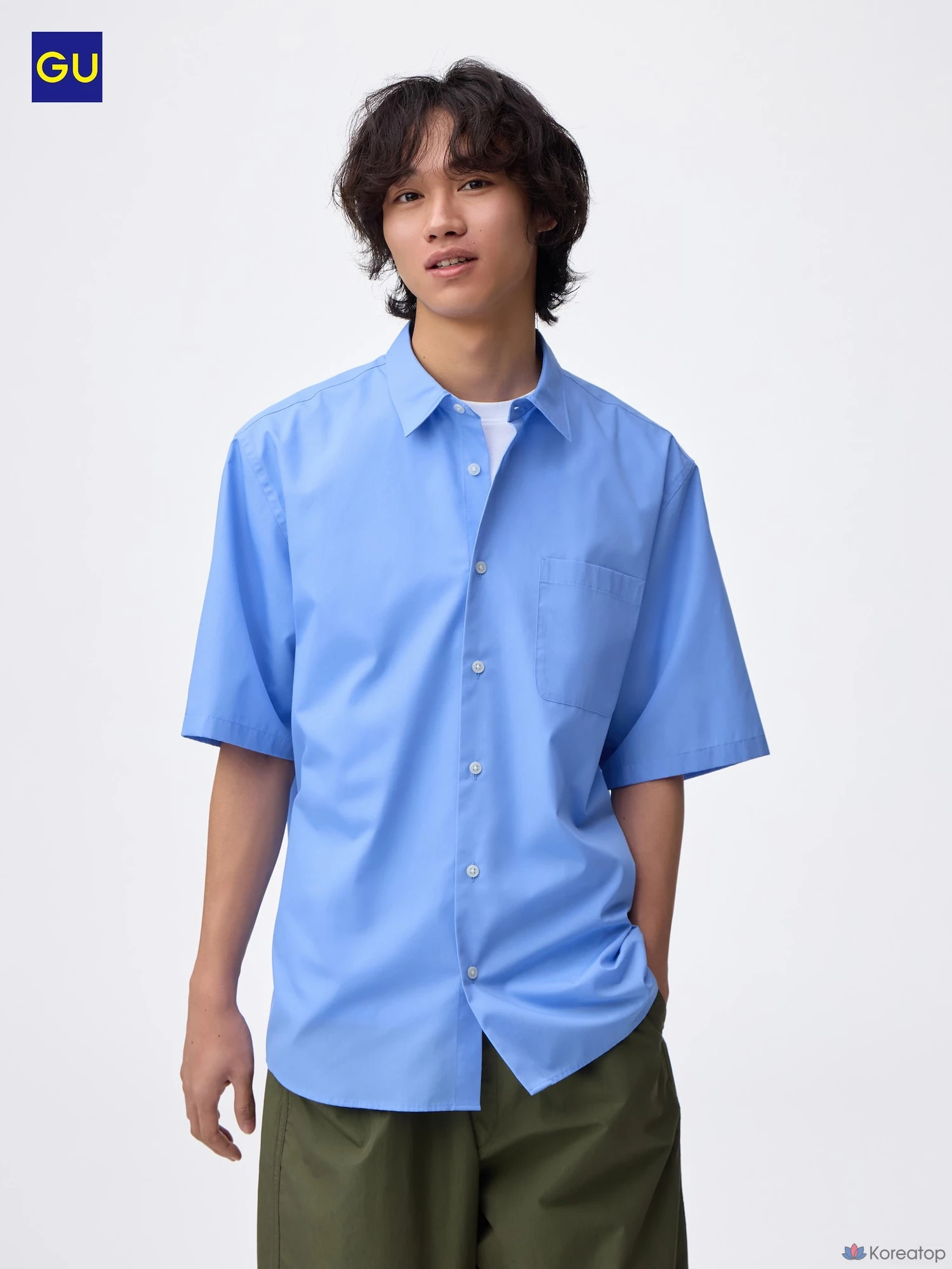 Рубашка Uniqlo Easy Care Broadcloth, короткий рукав