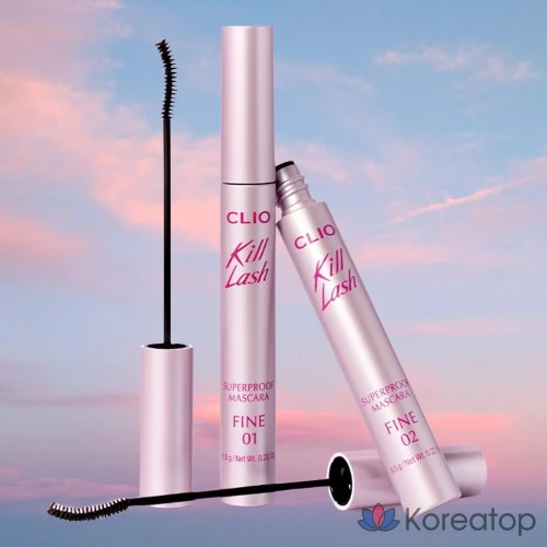 Тушь для ресниц Clio Kill Lash Superproof, 1 шт., цвет ваниль-черный., фото 2