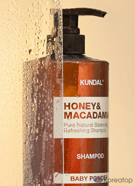 Шампунь Kundal Honey & Macadamia Nature с ароматом детской присыпки, 1,058 л, 1 шт., фото 4