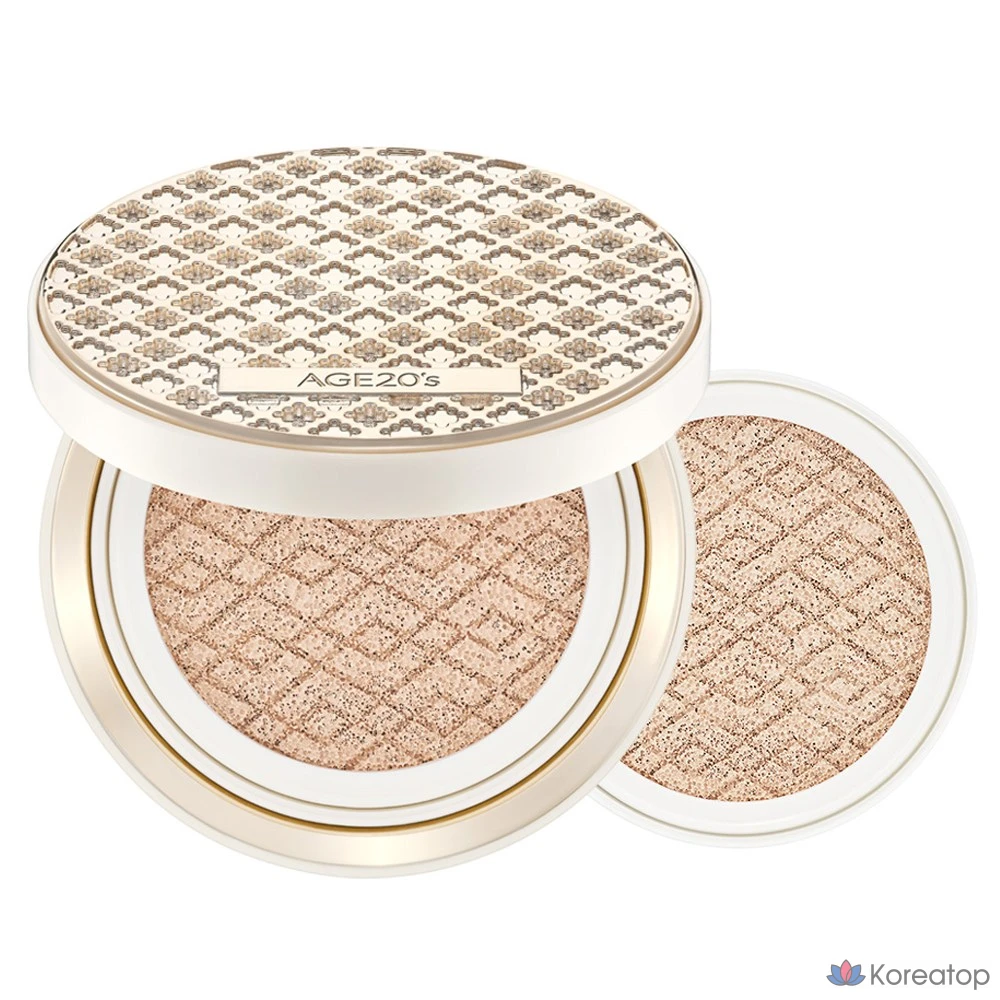 Тональный крем-кушон Age 20's Silk High Cover Cushion Foundation 13 г + сменный блок 13 г, № 21, светло-бежевый, 1 шт.