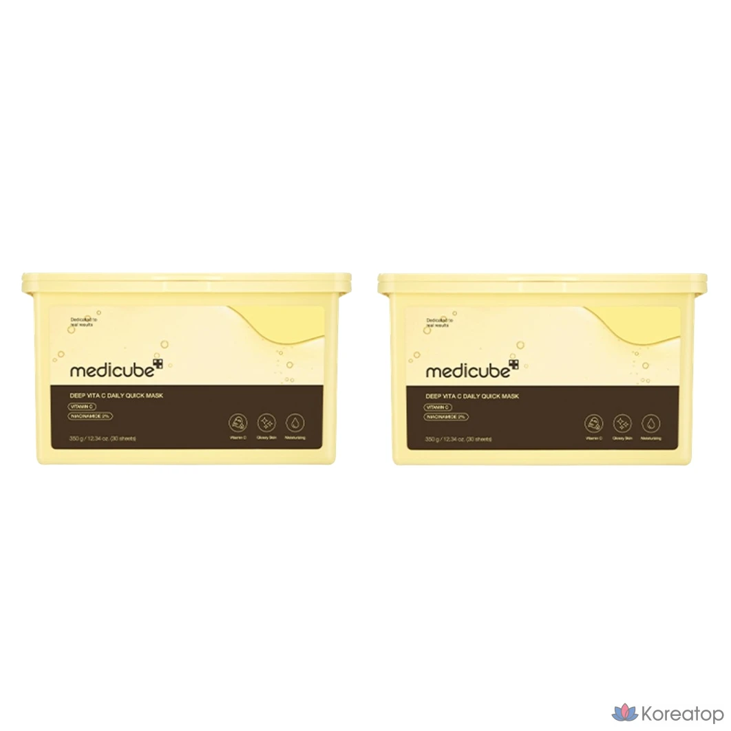 Набор из 2, 30 масок Medicube Deep Vita C Daily Quick Mask.