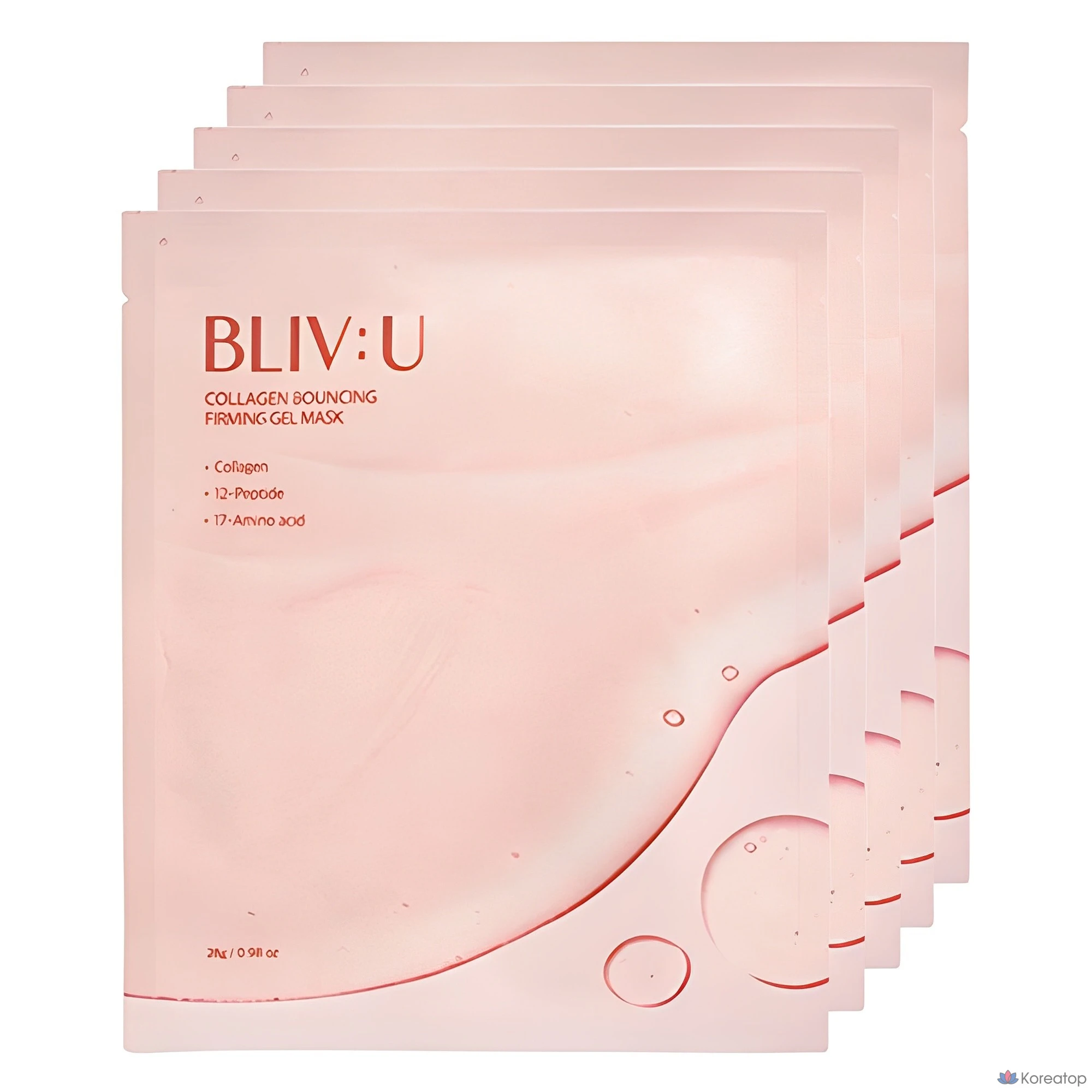 Гелевая маска BLIV:U с коллагеном для повышения эластичности кожи, 28 г, 5 штук, 1 упаковка.
