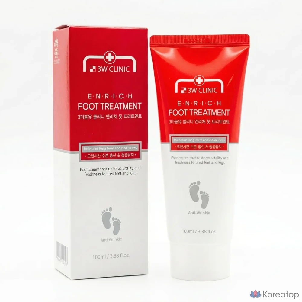 Увлажняющий и отшелушивающий крем для ног 3W Clinic Enrich, 1 упаковка, 100 мл.