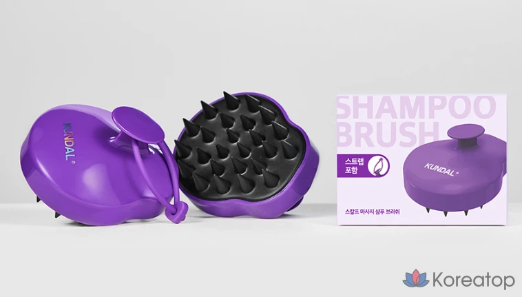 Массажная щетка для мытья головы Kundal, фиолетовая, 1 шт.