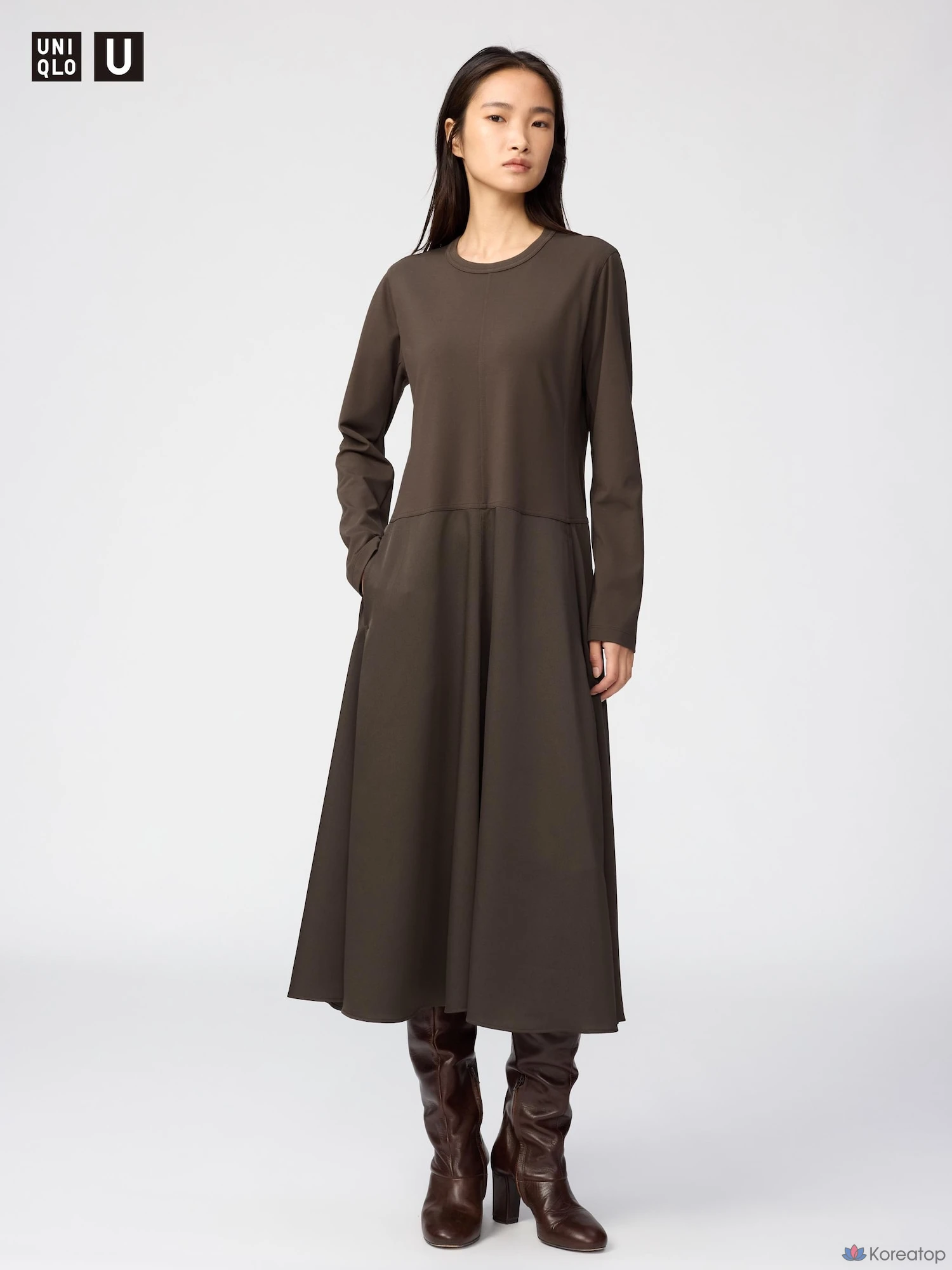 Платье Uniqlo Satin Combination Dress