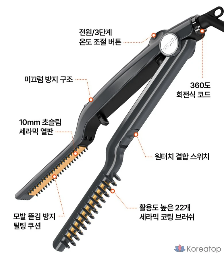 Плойка для завивки волос DASHU Daily Easy Slim Styler, черная, DS-J100, фото 6